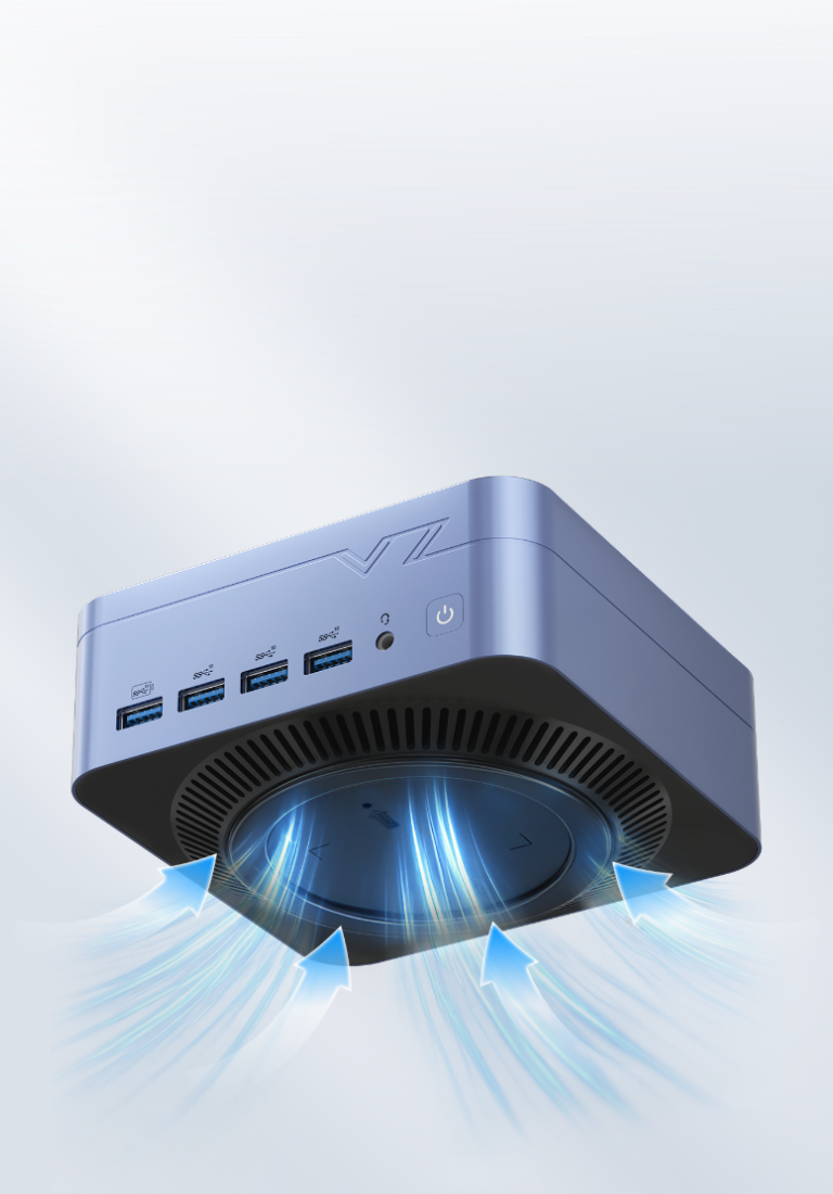 VZMORE iX5 Max Mini PC con aspirazione dell'aria a 360°