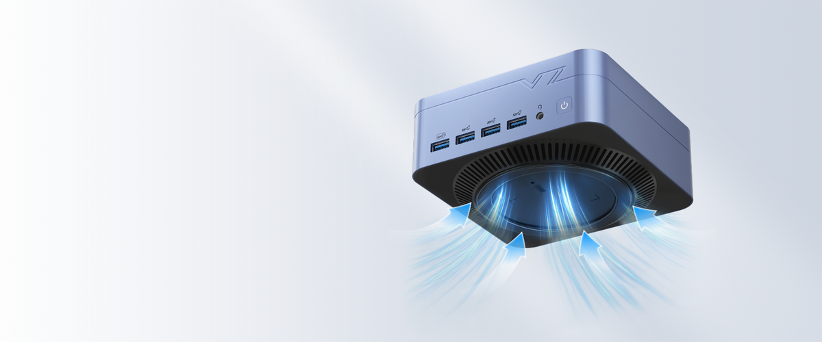 VZMORE iX5 Max Mini PC con aspirazione dell'aria a 360°