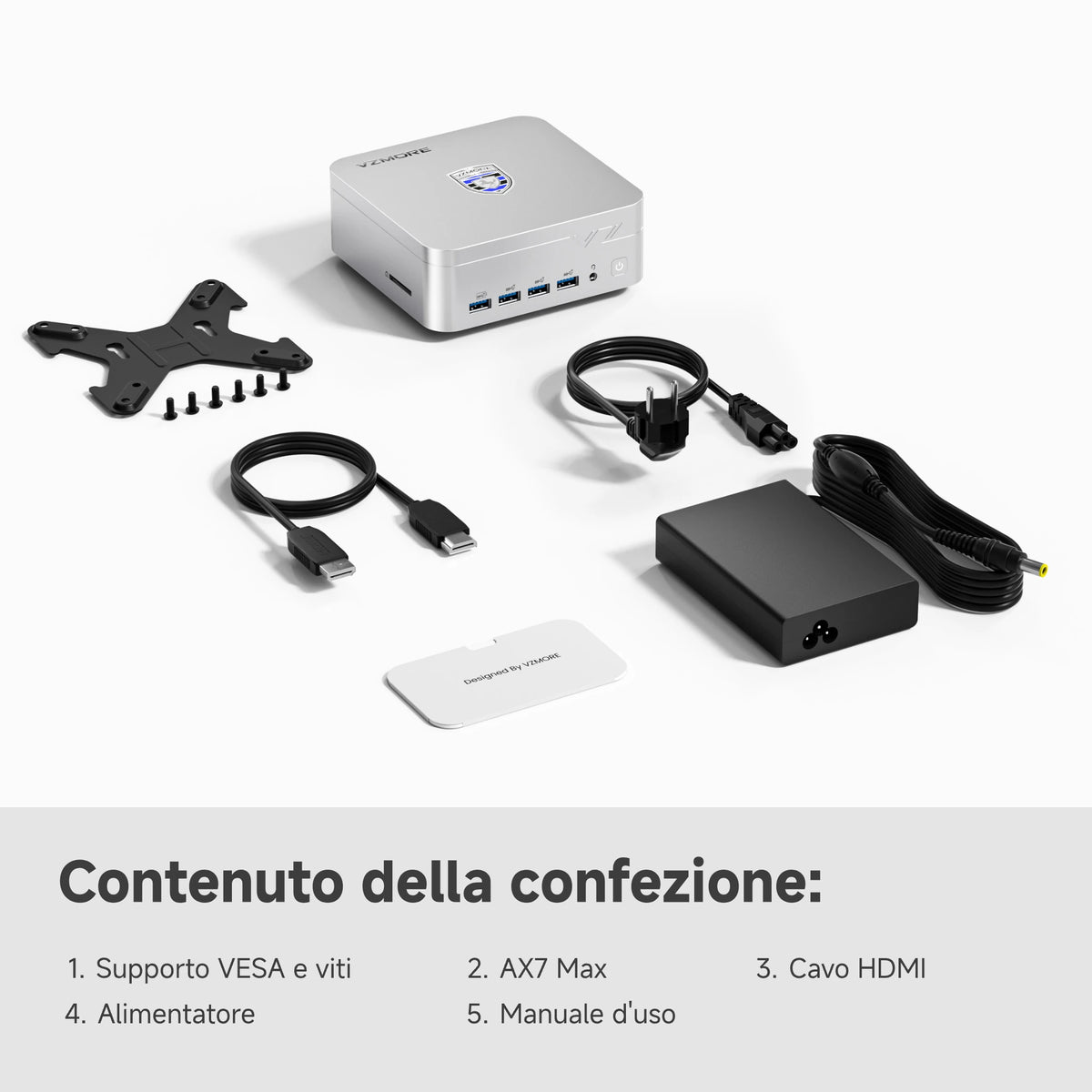 VZMORE AX7 Max AI  Mini-PC Contenuto della confezione