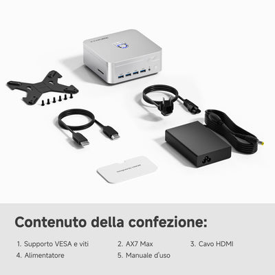 VZMORE AX7 Max AI  Mini-PC Contenuto della confezione