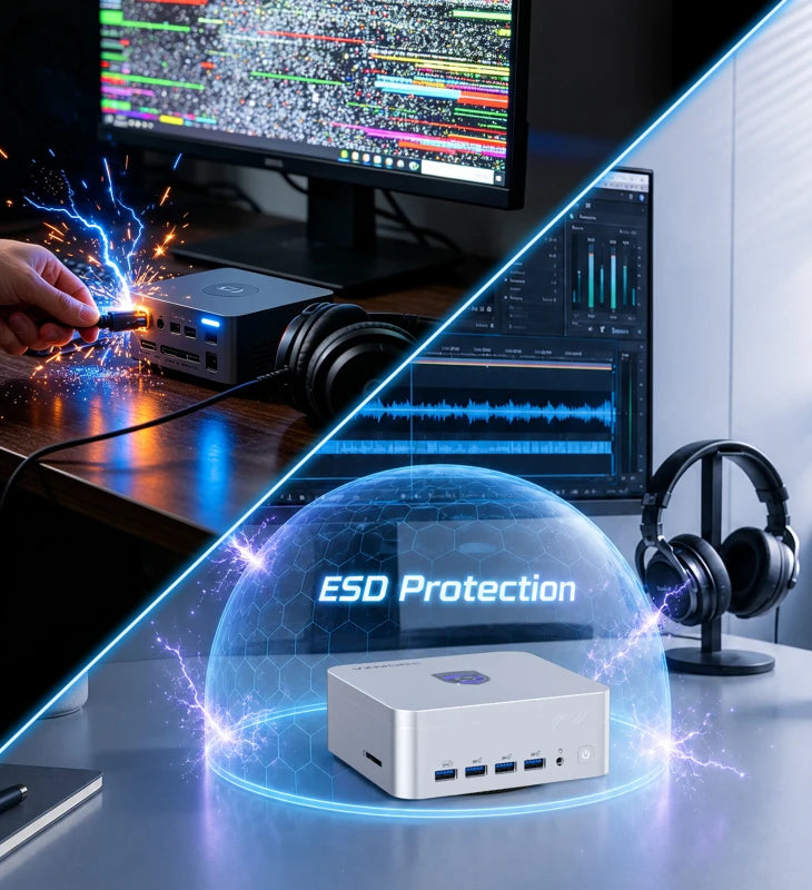 VZMORE AX7 Max AI  Mini-PC ESD Protection